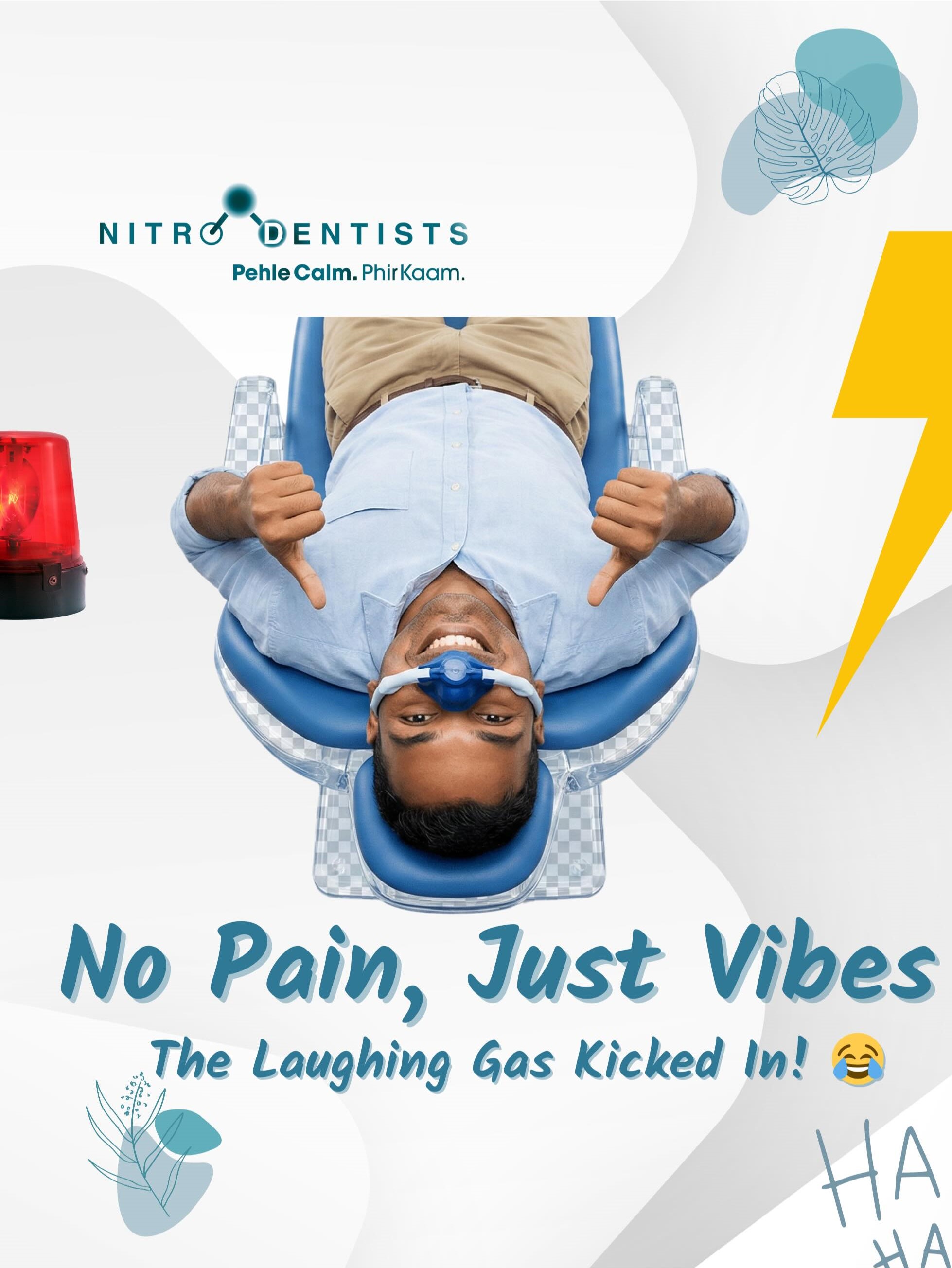 Patient relaxing with nitrous oxide sedation